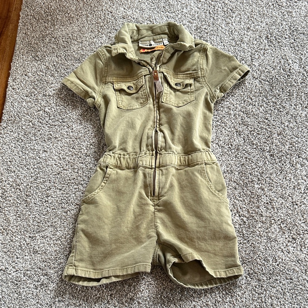 Kids Olive Green Romper